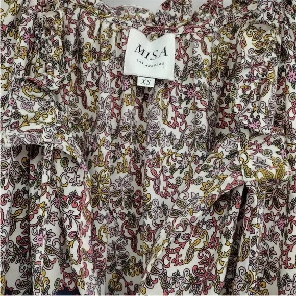 MISA Los Angeles Maddie Sleeveless Midi Dress in French Floral Paisley XS NWOT - Picture 11 of 11